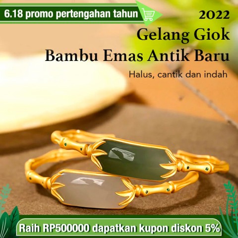 2022 BARU GELANG GIOK EMAS ANTIK DAN BAMBU