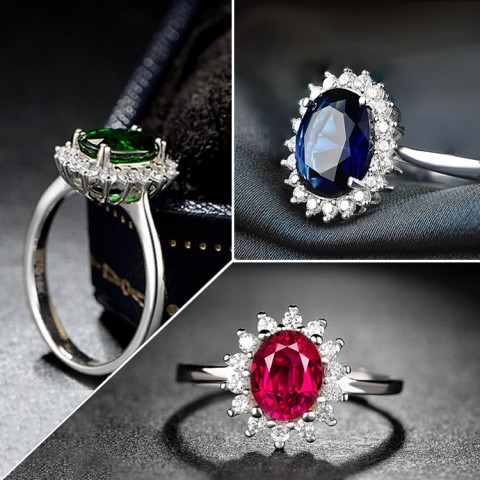 penjualan eksklusif cincin ratu Diana , ada sertifikat perak sterling s925 