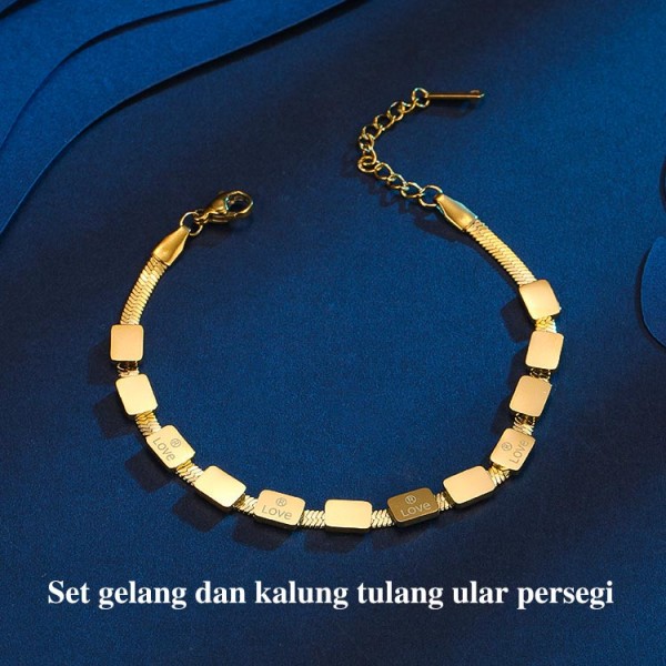 Set gelang dan kalung tulang ular perseg..