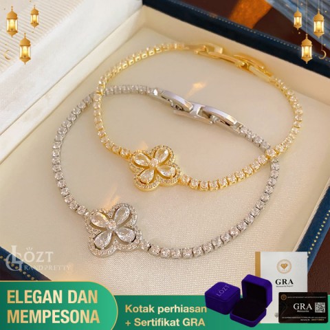 gelang semanggi empat daun moissanite