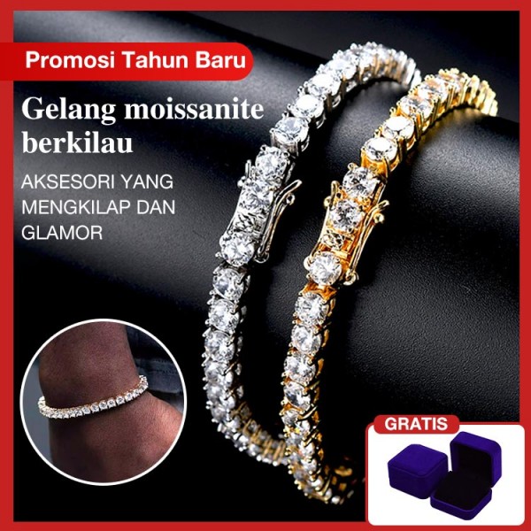 Gelang moissanite berkilau..