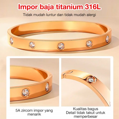 Gelang Kesehatan Berlian Baja Titanium