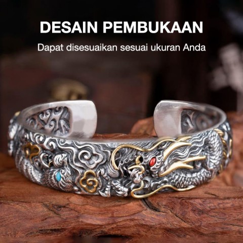 Taotie, empat gelang perak gajah