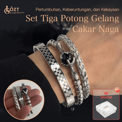 Set Tiga Bagian Gelang Cakar Naga