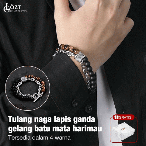 Gelang batu mata harimau tulang naga lapis ganda
