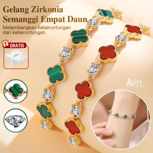 Gelang Perak Haoshi Empat Daun Semanggi..