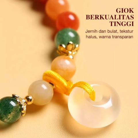 Gelang gesper perdamaian giok emas alami