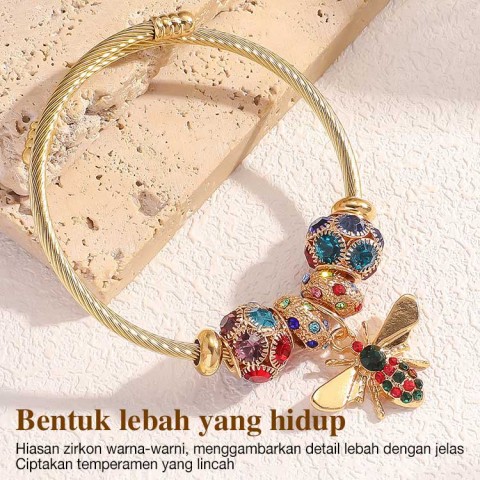 Gelang Lebah Zirkonia yang Dapat Disesuaikan
