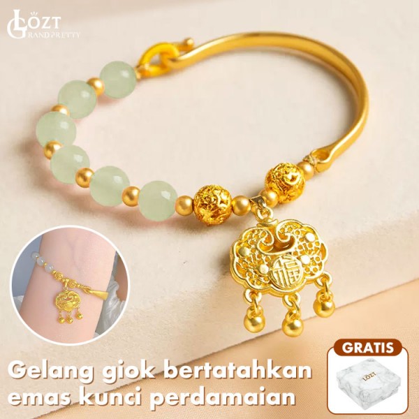 Gelang giok bertatahkan emas kunci perda..