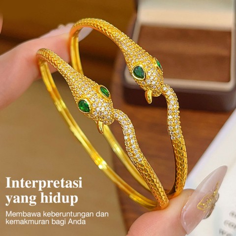 Gelang ular berlian berhiaskan emas
