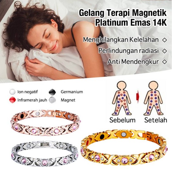 Gelang Terapi Magnet Fashion 14K Emas Pl..