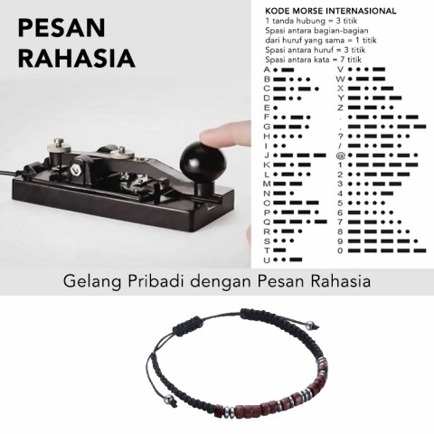 DIPERSONALISASI GELANG KODE MORSE PESAN RAHASIA