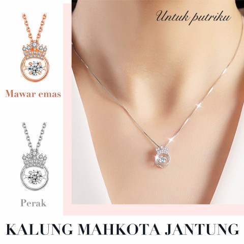 Untuk putriku Beating Heart Crown Kalung