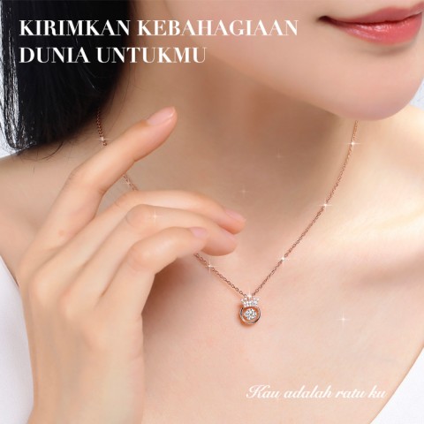 Untuk putriku Beating Heart Crown Kalung