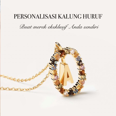 Kalung Huruf Personalisasi S925 Sterling Silver/Tembaga berlapis emas 18k