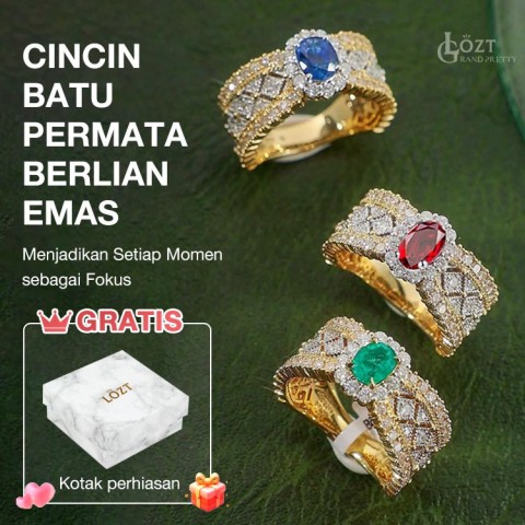 Cincin Batu Permata Berlian Emas