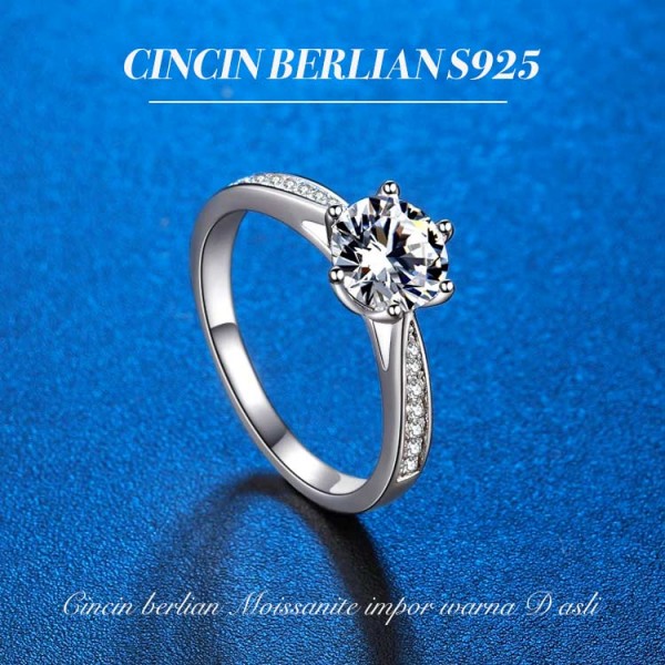 Cincin Moissanite S925 1 karat..