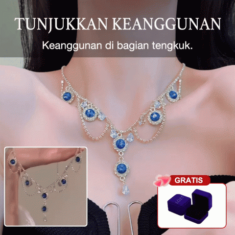 Kalung Manik-manik Biru Elegan