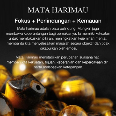 Kalung batu mata harimau batu alam
