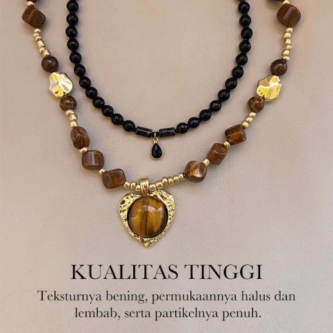 Kalung batu mata harimau batu alam