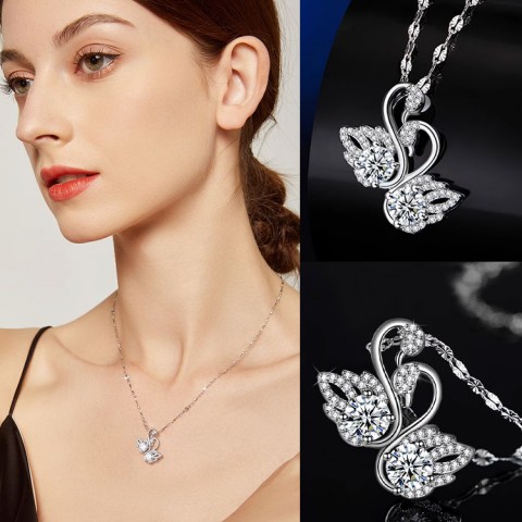 Kalung Angsa Ganda Emas Putih