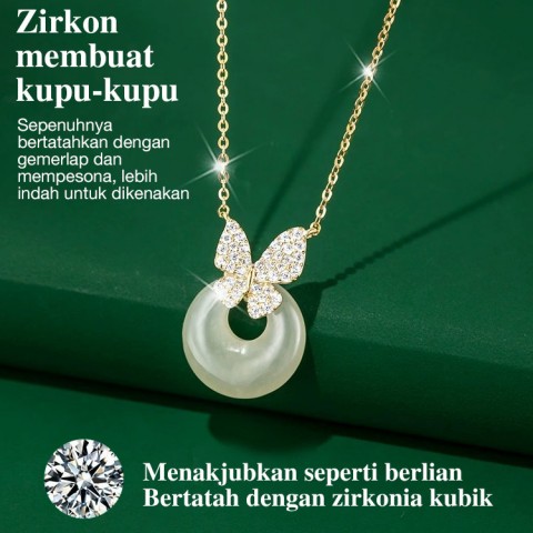 Kalung Giok Hotan Kupu-kupu