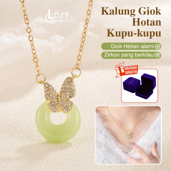 Kalung Giok Hotan Kupu-kupu..