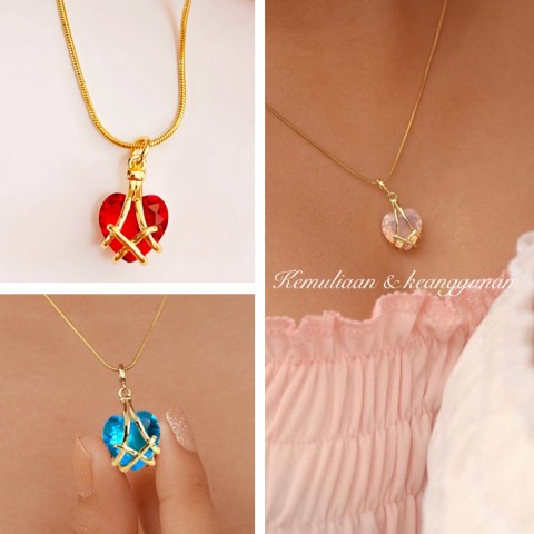 18k Gold Plated Barbie Diamond Birthstone Necklace