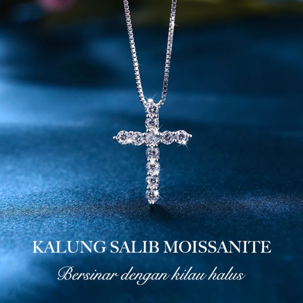 Kalung Salib Moissanite..