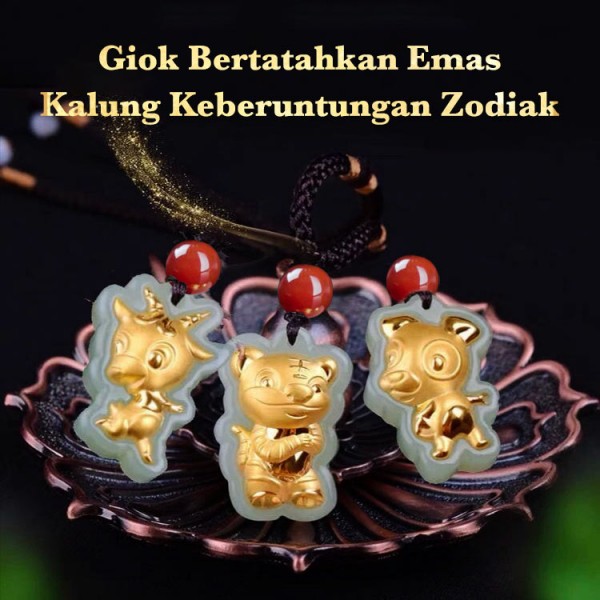 Kalung Keberuntungan Zodiak Giok Bertata..