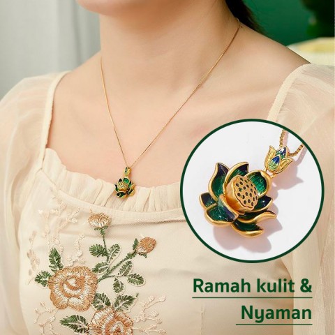 Set Perhiasan Lotus Elegan Enamel