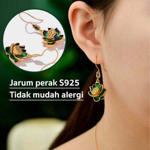 Set Perhiasan Lotus Elegan Enamel