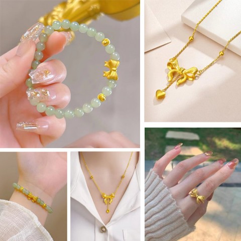 Set Perhiasan Bow Knot Hetian Jade