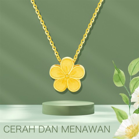 Set perhiasan hetian jade bunga persik