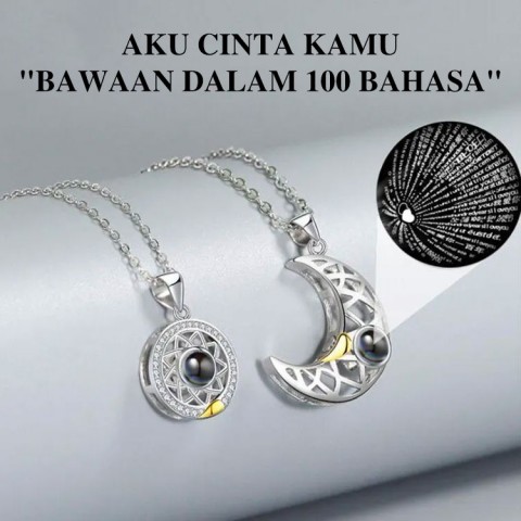 Kalung matahari dan bulan berbentuk hati