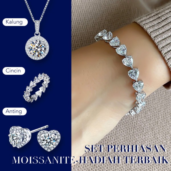 Set Perhiasan Moissanite-Hadiah terbaik..