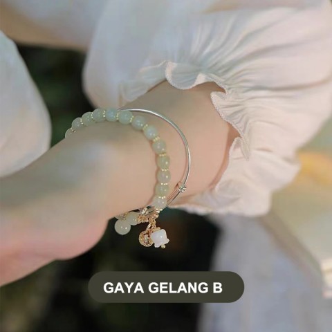 Hetian Set Gelang Dan Kalung Dan Anting Dan  Cincin-Beli 