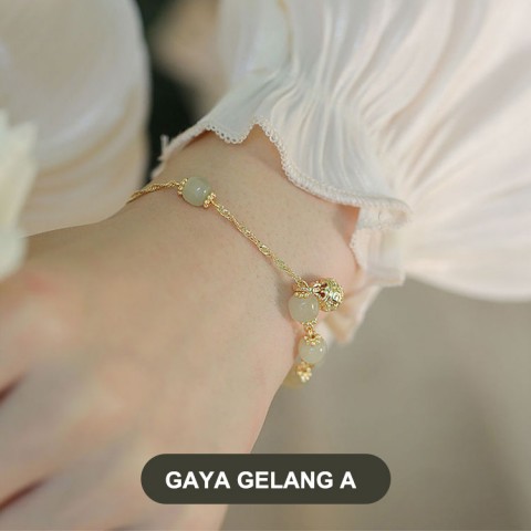 Hetian Set Gelang Dan Kalung Dan Anting Dan  Cincin-Beli 