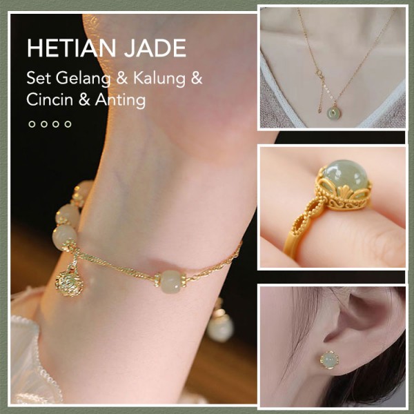 Hetian Set Gelang Dan Kalung Dan Anting ..