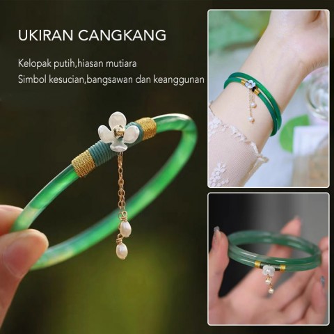 Set Anting Gelang Jingle Chalcedony Alami