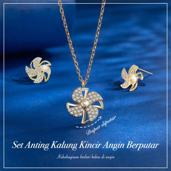 Set Anting Kalung Kincir Angin Berputar..