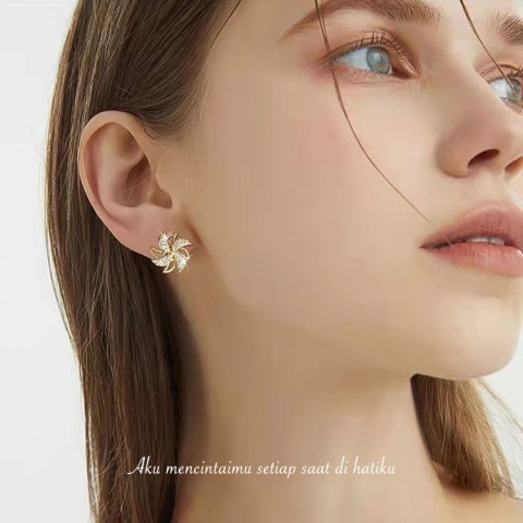 Set Anting Kalung Kincir Angin Berputar