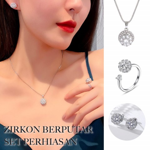 Set Perhiasan Zirkon Berputar