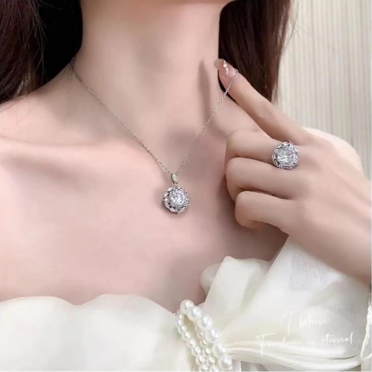 Promosi Ramadhan - Set perhiasan moissanite 5 karat - Sertifikat GRA, kotak hadiah gratis