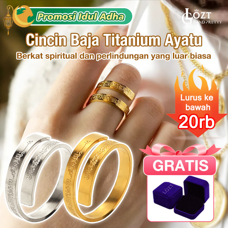Promo Idul Adha diskon waktu terbatas 20rb - Cincin Baja Titanium Ayatu Kursi - Doa, Tafakur, Iman