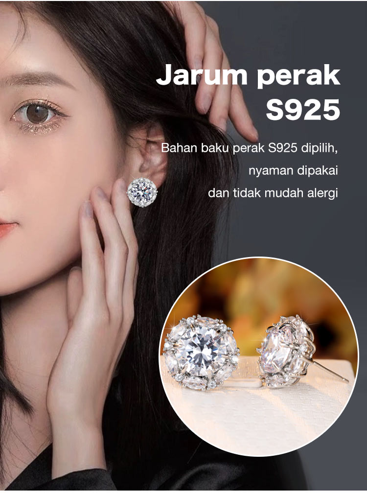 Promosi Ramadhan - Set perhiasan moissanite 5 karat - Sertifikat GRA, kotak hadiah gratis