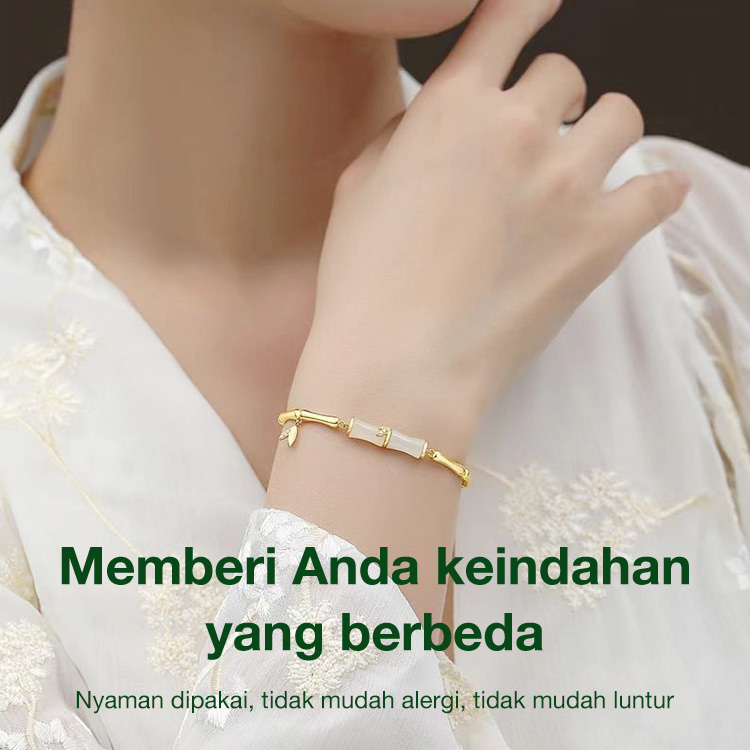 Promosi Ramadhan - Gelang Segmen Bambu Giok Hetian - Membawa kesehatan dan keberuntungan, termasuk kotak perhiasan gratis.