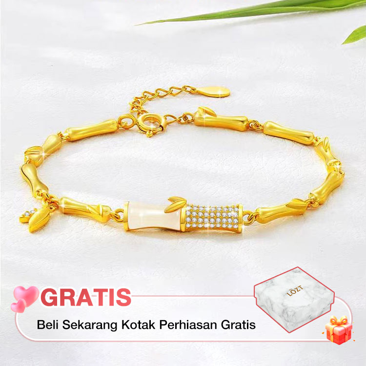 Promosi Ramadhan - Gelang Segmen Bambu Giok Hetian - Membawa kesehatan dan keberuntungan, termasuk kotak perhiasan gratis.