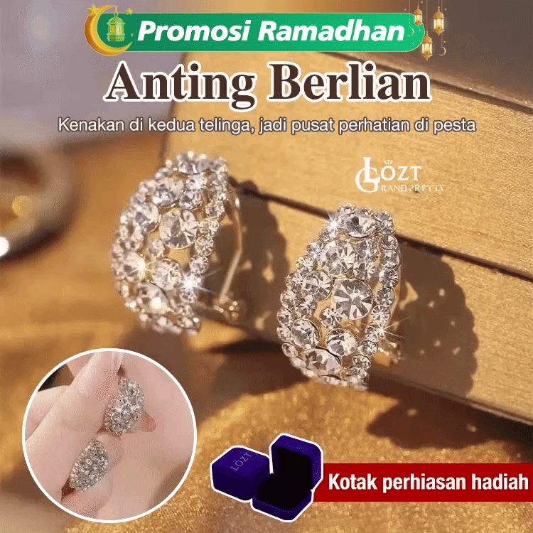 Promosi Ramadhan - Anting-anting Lingkaran Berlian - Kotak perhiasan cantik dibagikan secara gratis - Pengiriman gratis	