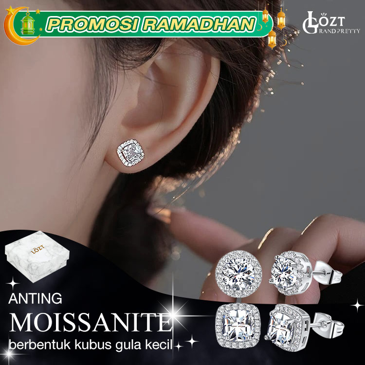 Promosi Ramadhan - Anting Kubus Gula Kecil - Gratis Gift Box. Bersertifikat GRA
